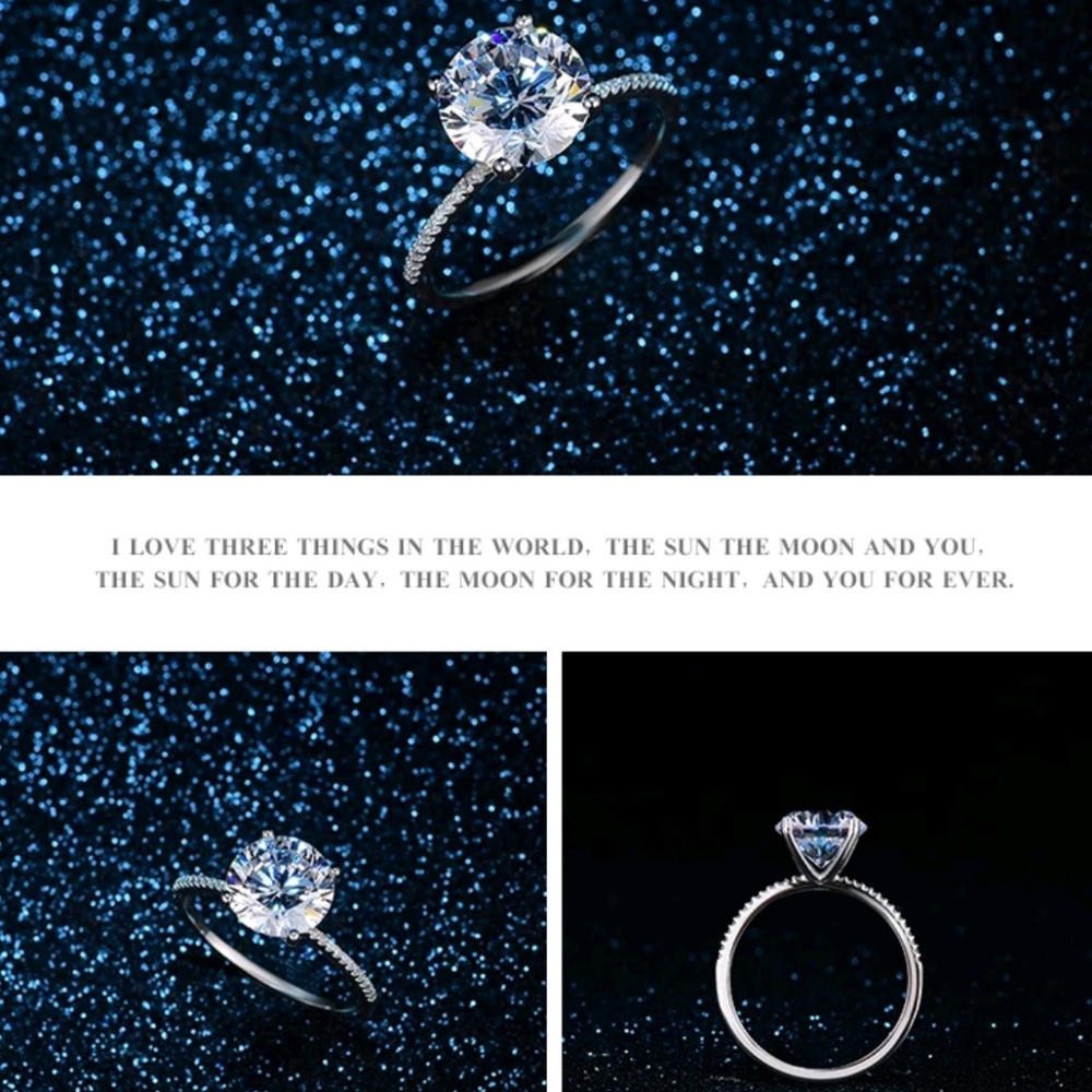 3 carat Solitaire Engagement Wedding Ring - Picture 6 of 7